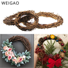 Load image into Gallery viewer, WEIGAO 10-30cm Xmas Home Decor Natural Rattan Wreath Christmas Wreath Crafts Happy Christmas Decoration Spring Wedding Wreath
