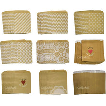 Load image into Gallery viewer, 50pcs/ Lot treat candy bag high quality Party Favor Paper Bags Chevron Polka Dot Stripe Printed Paper craft Bags Bakery Bags