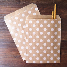 Load image into Gallery viewer, 50pcs/ Lot treat candy bag high quality Party Favor Paper Bags Chevron Polka Dot Stripe Printed Paper craft Bags Bakery Bags