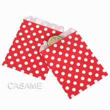 Load image into Gallery viewer, 50pcs/ Lot treat candy bag high quality Party Favor Paper Bags Chevron Polka Dot Stripe Printed Paper craft Bags Bakery Bags