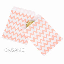 Load image into Gallery viewer, 50pcs/ Lot treat candy bag high quality Party Favor Paper Bags Chevron Polka Dot Stripe Printed Paper craft Bags Bakery Bags