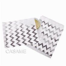 Load image into Gallery viewer, 50pcs/ Lot treat candy bag high quality Party Favor Paper Bags Chevron Polka Dot Stripe Printed Paper craft Bags Bakery Bags