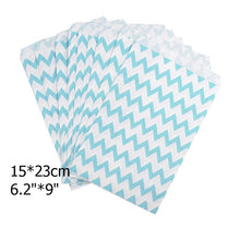 Load image into Gallery viewer, 50pcs/ Lot treat candy bag high quality Party Favor Paper Bags Chevron Polka Dot Stripe Printed Paper craft Bags Bakery Bags