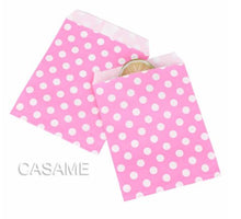 Load image into Gallery viewer, 50pcs/ Lot treat candy bag high quality Party Favor Paper Bags Chevron Polka Dot Stripe Printed Paper craft Bags Bakery Bags