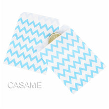 Load image into Gallery viewer, 50pcs/ Lot treat candy bag high quality Party Favor Paper Bags Chevron Polka Dot Stripe Printed Paper craft Bags Bakery Bags