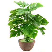 Load image into Gallery viewer, 1 Bouquet/18 leaves Artificial Silk Palm Monstera Leaves Plant for Hawaii Luau Party Decorations Beach Wedding Table Decoration